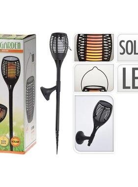 vidaXL Tuinlamp 3-in-1 Solar LED zwart