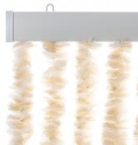 vidaXL Vliegengordijn 100x230 cm chenille beige en wit