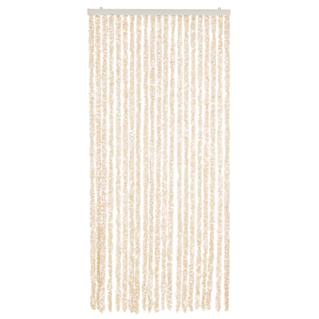 vidaXL Vliegengordijn 100x220 cm chenille beige en wit