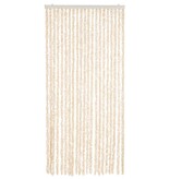 vidaXL Vliegengordijn 90x220 cm chenille beige en wit