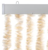 vidaXL Vliegengordijn 90x220 cm chenille beige en wit