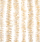 vidaXL Vliegengordijn 90x220 cm chenille beige en wit