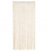 vidaXL Vliegengordijn 90x200 cm chenille beige en wit