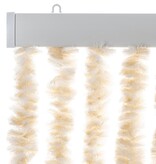 vidaXL Vliegengordijn 90x200 cm chenille beige en wit