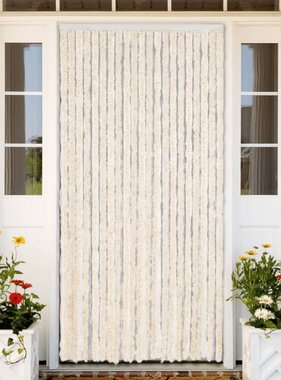 vidaXL Vliegengordijn 56x185 cm chenille beige en wit