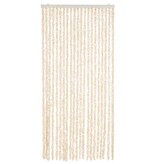 vidaXL Vliegengordijn 56x185 cm chenille beige en wit