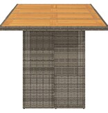 vidaXL Tuintafel met acaciahouten blad 190x80x74 cm poly rattan grijs