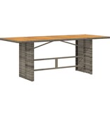 vidaXL Tuintafel met acaciahouten blad 190x80x74 cm poly rattan grijs