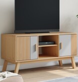 vidaXL Tv-meubel OLDEN 114x43x57 cm grenenhout grijs en bruin