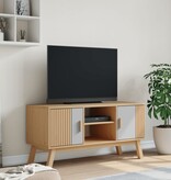 vidaXL Tv-meubel OLDEN 114x43x57 cm grenenhout grijs en bruin