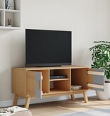 vidaXL Tv-meubel OLDEN 114x43x57 cm grenenhout grijs en bruin