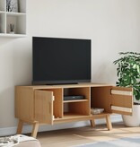 vidaXL Tv-meubel OLDEN 114x43x57 cm massief grenenhout bruin