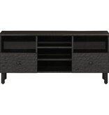 vidaXL Tv-meubel 100x33x46 cm massief mangohout zwart