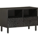 vidaXL Tv-meubel 70x33x46 cm massief mangohout zwart