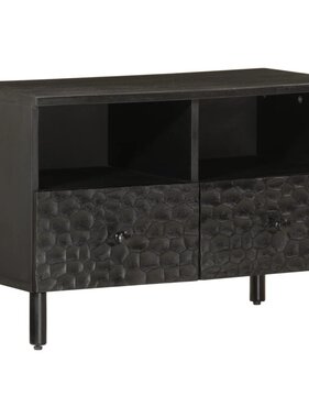 vidaXL Tv-meubel 70x33x46 cm massief mangohout zwart