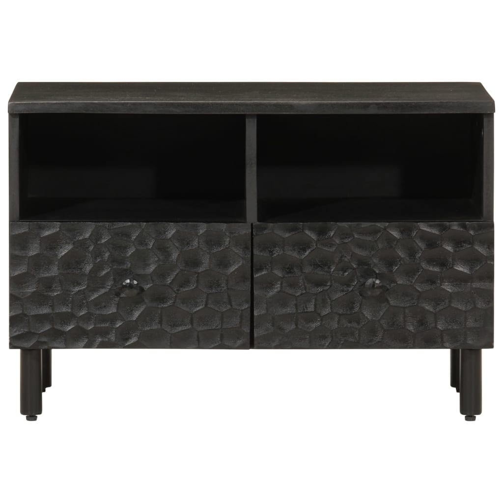 vidaXL Tv-meubel 70x33x46 cm massief mangohout zwart