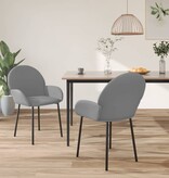 vidaXL Eetkamerstoelen 2 st kunstleer grijs