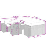 vidaXL 9-delige Loungeset met kussens poly rattan zwart