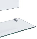 vidaXL Wandspiegel met schap 100x60 cm gehard glas