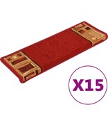 vidaXL Trapmatten zelfklevend 15 st 65x21x4 cm rood