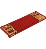 vidaXL Trapmatten zelfklevend 15 st 65x21x4 cm rood