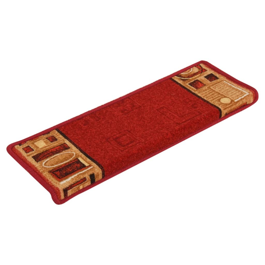 vidaXL Trapmatten zelfklevend 15 st 65x21x4 cm rood