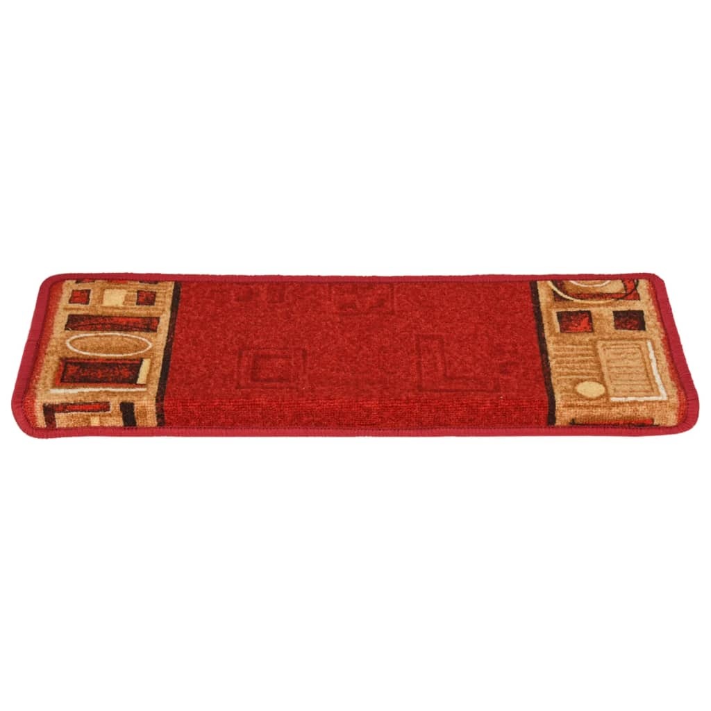 vidaXL Trapmatten zelfklevend 15 st 65x21x4 cm rood