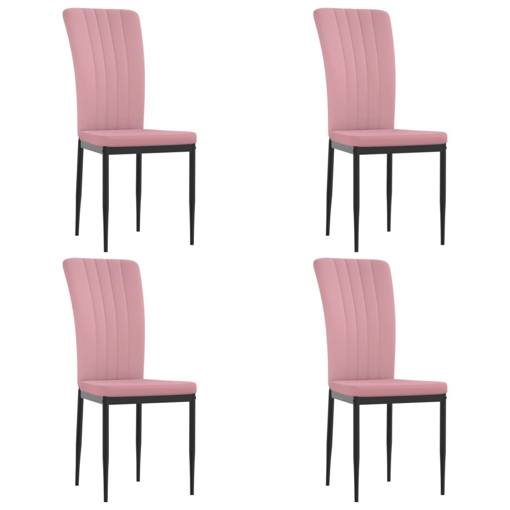 vidaXL Eetkamerstoelen 4 st fluweel roze