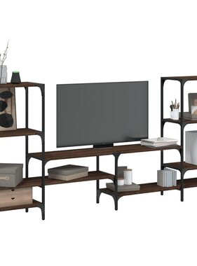 VidaXL Tv-meubel 206,5x28,5x95 cm bewerkt hout bruin eikenkleurig