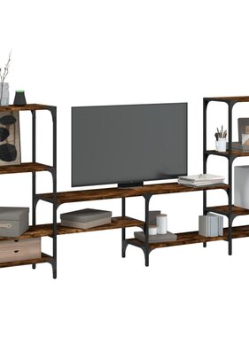 vidaXL Tv-meubel 206,5x28,5x95 cm bewerkt hout gerookt eikenkleurig