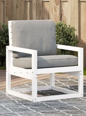 VidaXL Tuinstoel 57,5x63x76 cm massief grenenhout wit