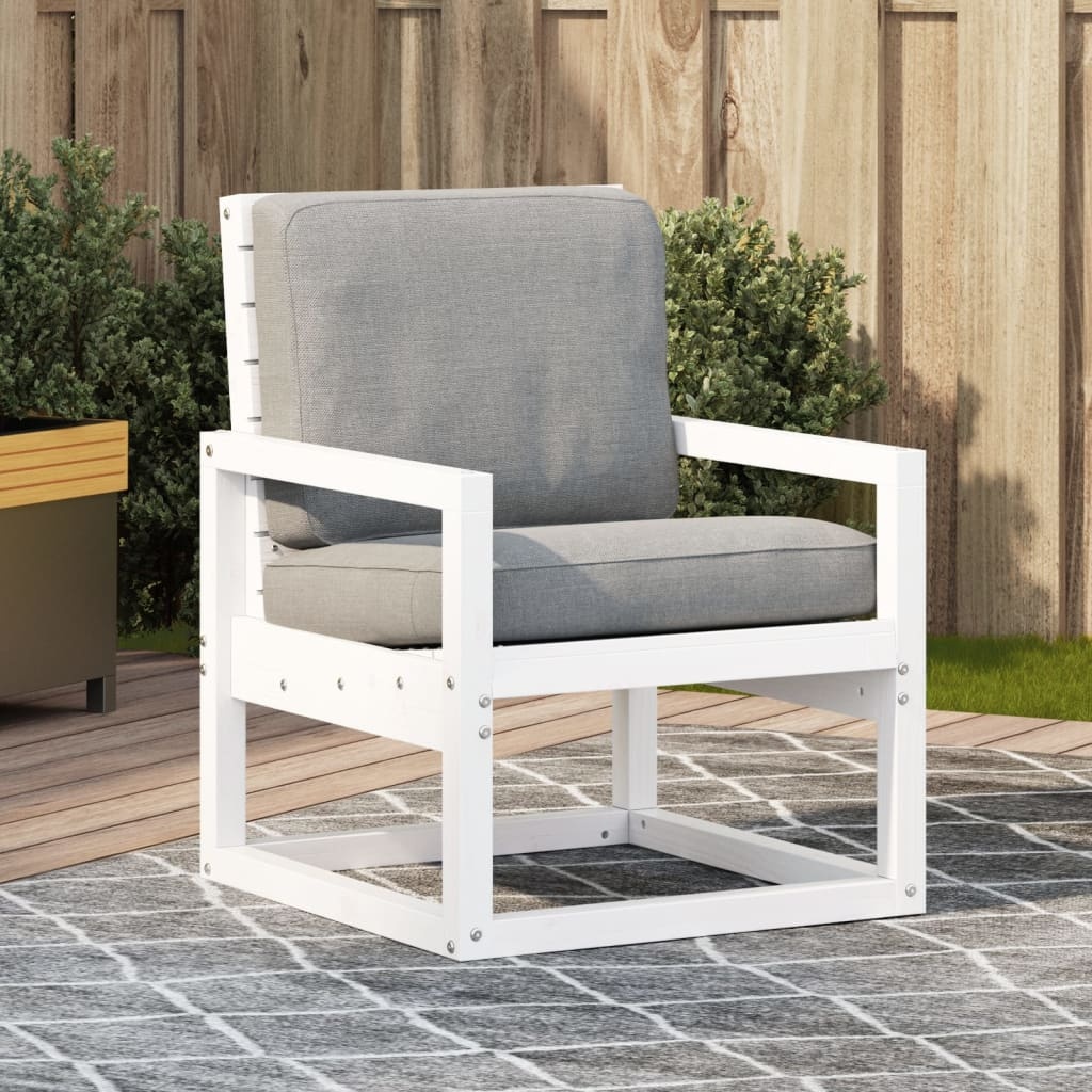 VidaXL Tuinstoel 57,5x63x76 cm massief grenenhout wit