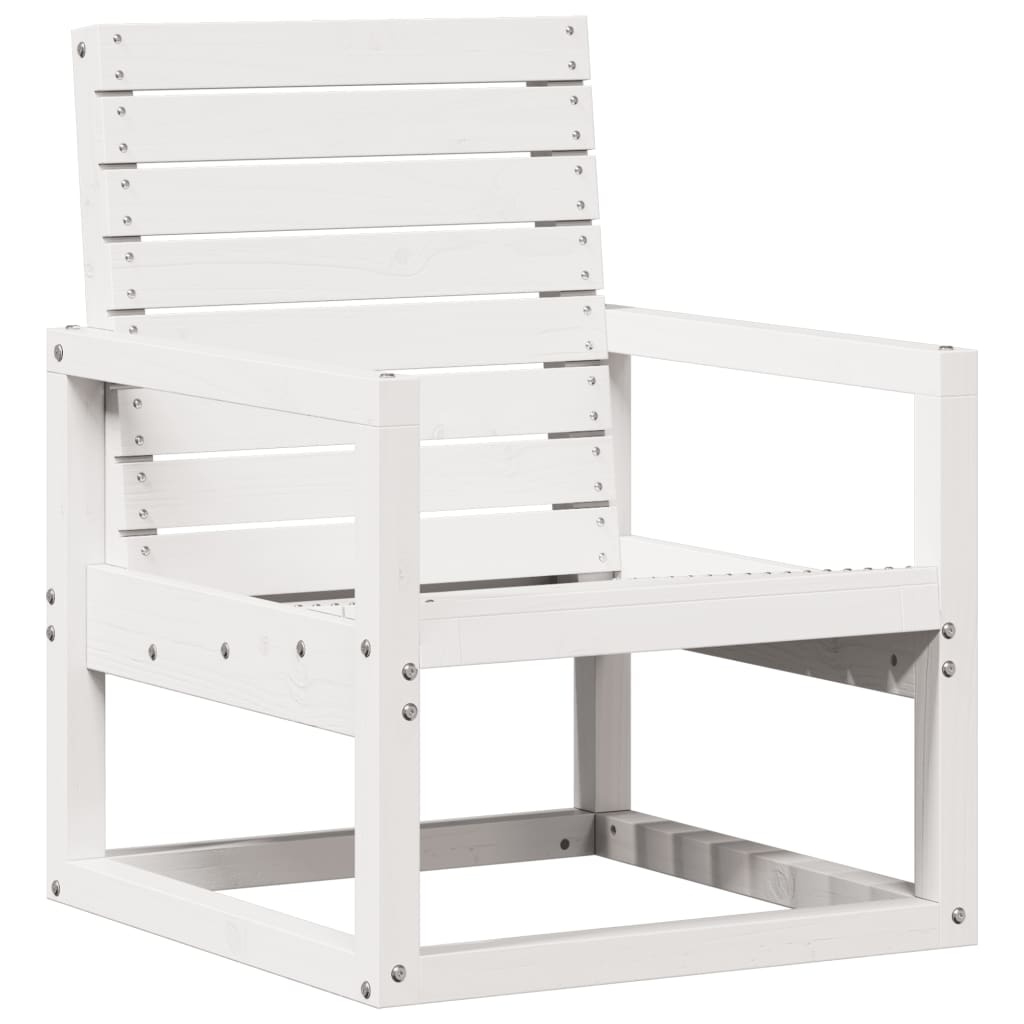 VidaXL Tuinstoel 57,5x63x76 cm massief grenenhout wit