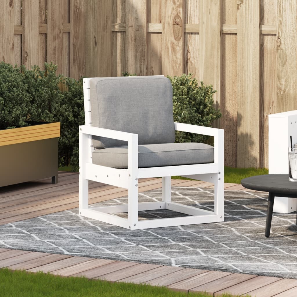 VidaXL Tuinstoel 57,5x63x76 cm massief grenenhout wit