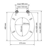 vidaXL Toiletbril Solid Wood MDF bruin