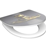 vidaXL Toiletbril met soft-close RELAXING FROG duroplast hoogglans