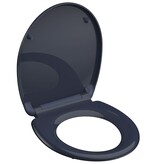 vidaXL Toiletbril met soft-close quick-release ANTHRAZIT duroplast