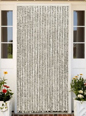 vidaXL Vliegengordijn 100x230 cm chenille lichtgrijs en donkergrijs