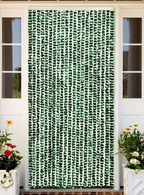 vidaXL Vliegengordijn 100x230 cm chenille groen en wit