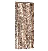 vidaXL Vliegengordijn 100x230 cm chenille beige en donkerbruin