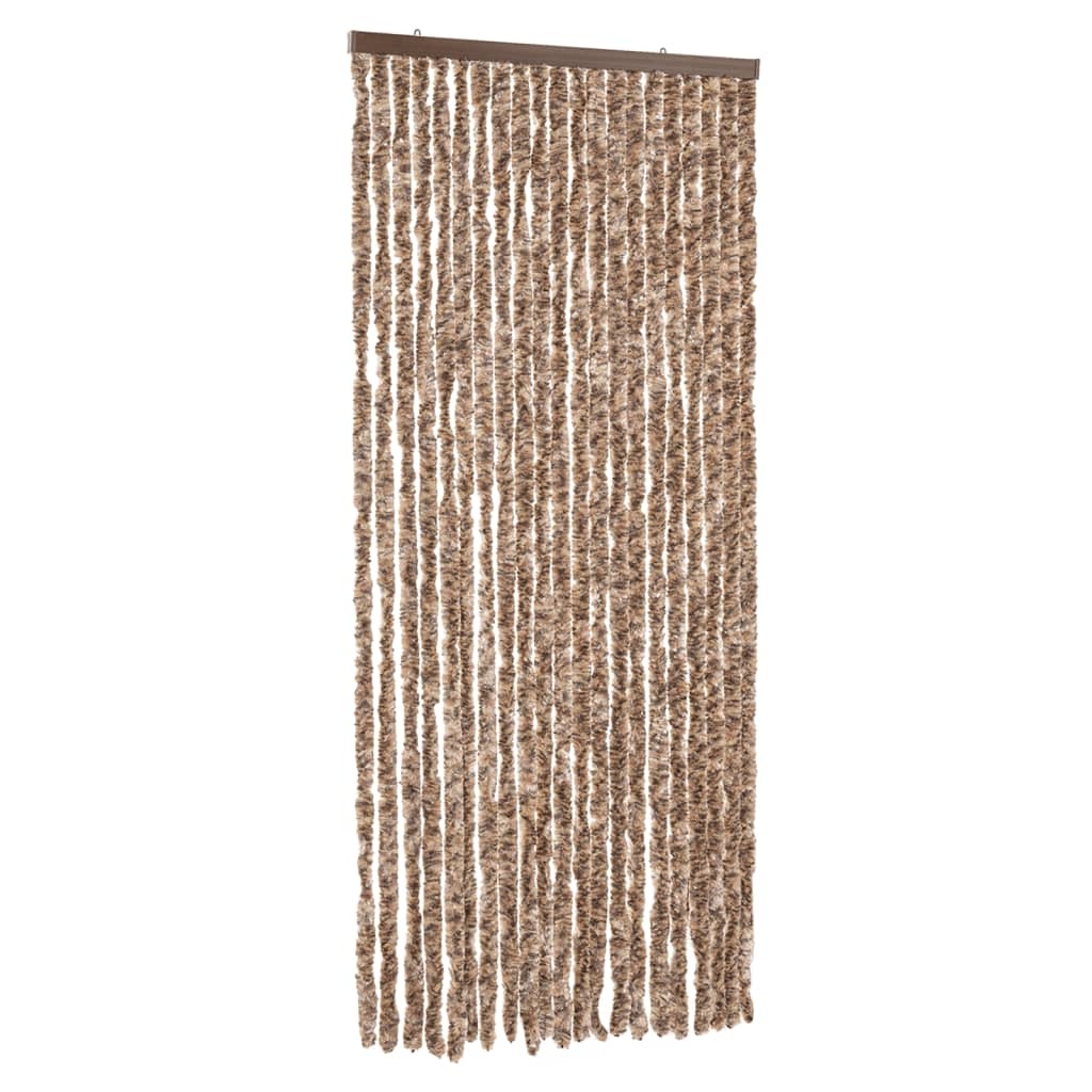 vidaXL Vliegengordijn 100x230 cm chenille beige en donkerbruin