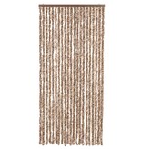 vidaXL Vliegengordijn 100x220 cm chenille beige en donkerbruin