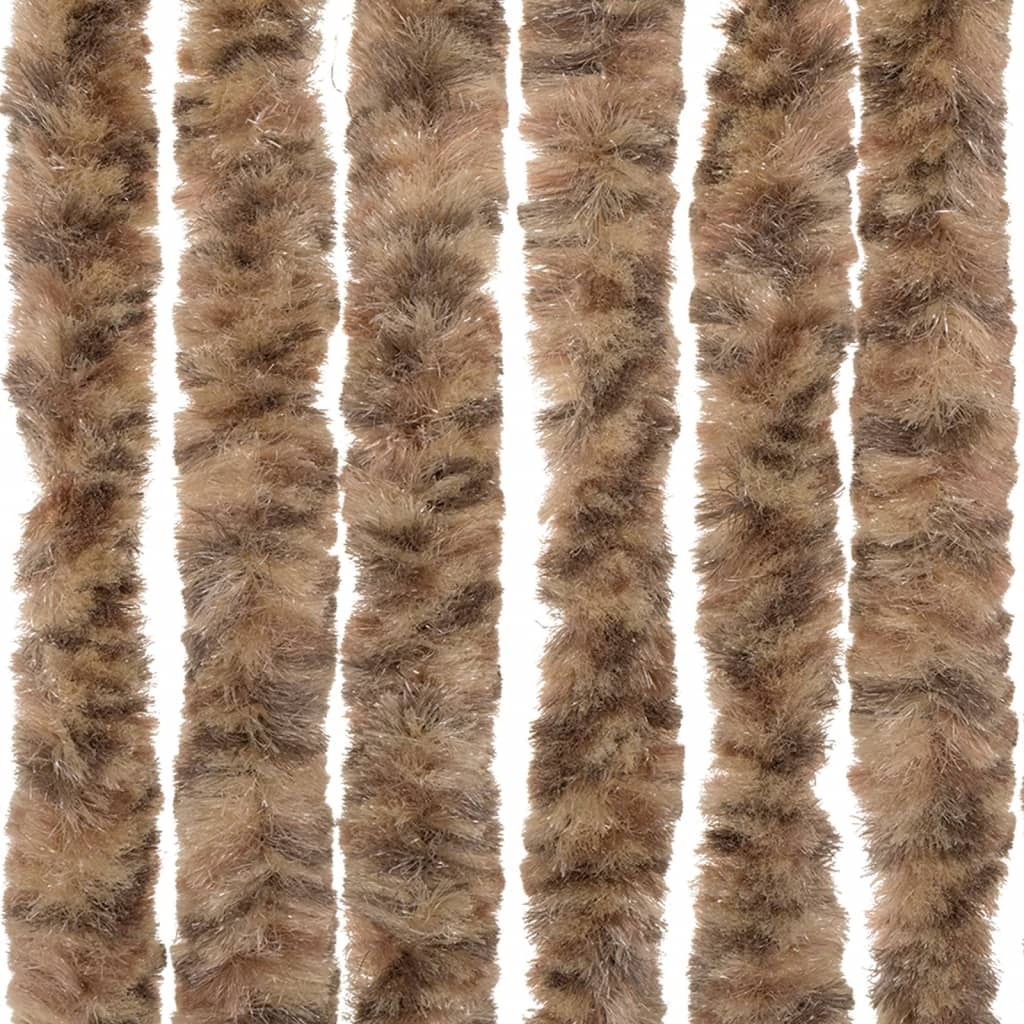 vidaXL Vliegengordijn 100x220 cm chenille beige en donkerbruin