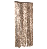 vidaXL Vliegengordijn 100x200 cm chenille beige en donkerbruin