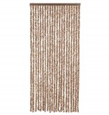 vidaXL Vliegengordijn 90x220 cm chenille beige en donkerbruin