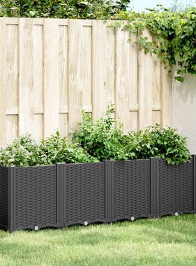 VidaXL Plantenbak 160x40x53 cm polypropeen zwart