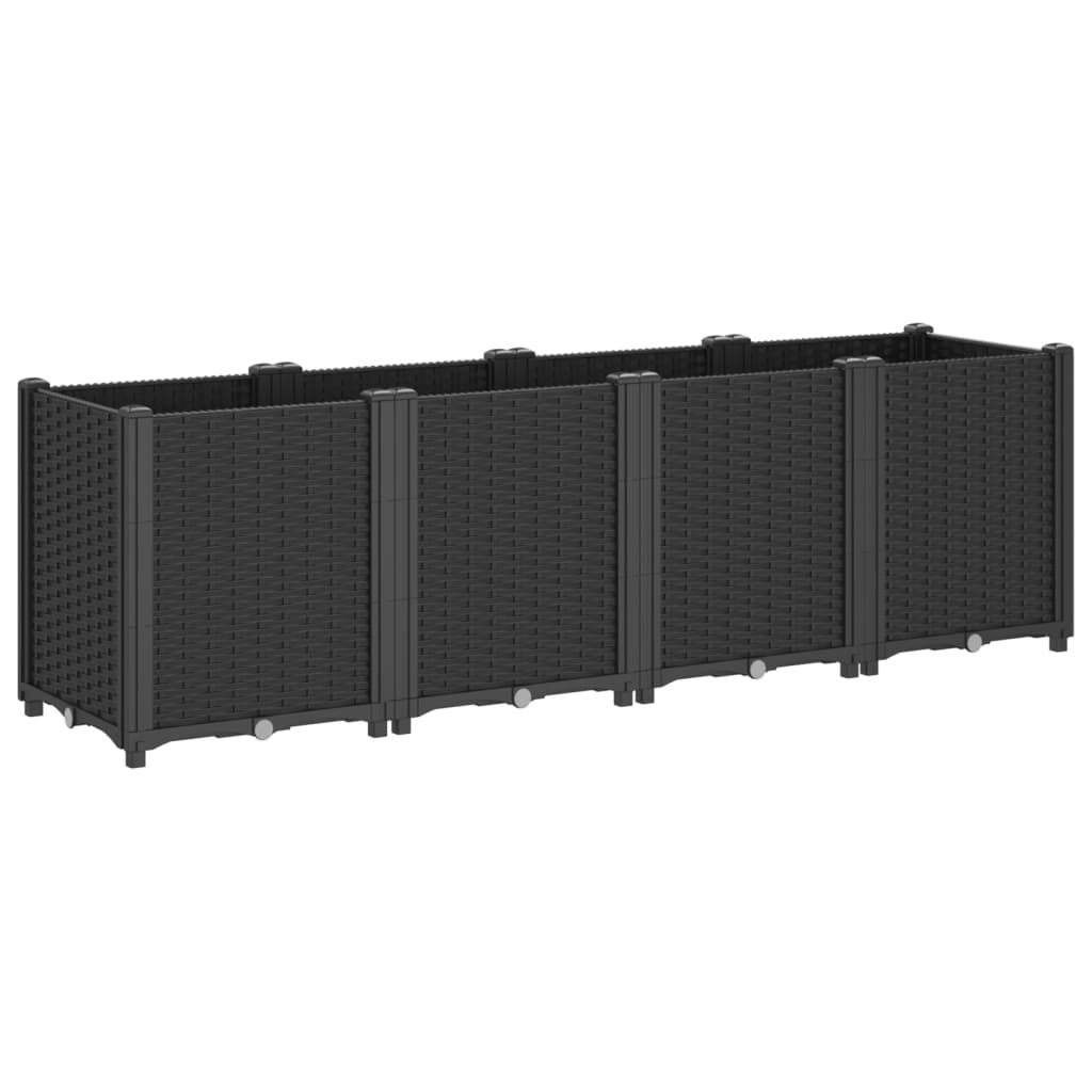 VidaXL Plantenbak 160x40x53 cm polypropeen zwart