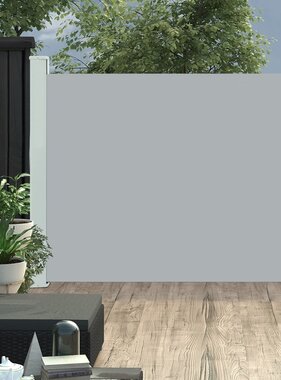 vidaXL Tuinscherm uittrekbaar 140x500 cm grijs