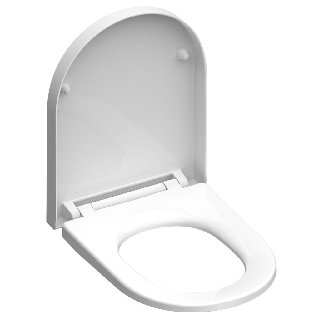 vidaXL Toiletbril WHITE d-vormig duroplast