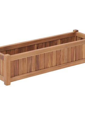 vidaXL Plantenbak verhoogd 100x30x25 cm massief teakhout